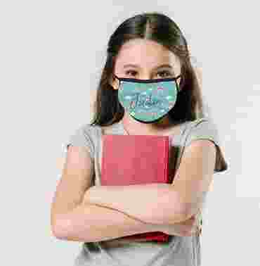 Personalized Face Mask, Three-Layer with Black Trim