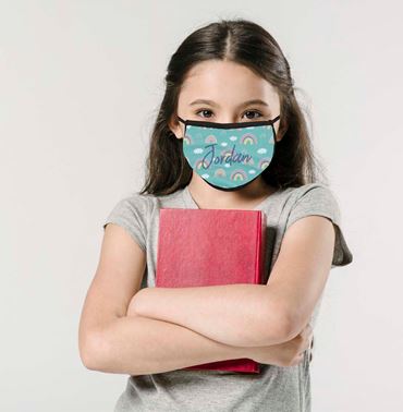 Personalized Face Mask, Three-Layer with Black Trim