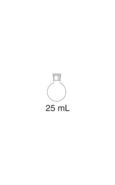 Organic Chemistry Glassware Round Bottom Boiling Flask 25 mL