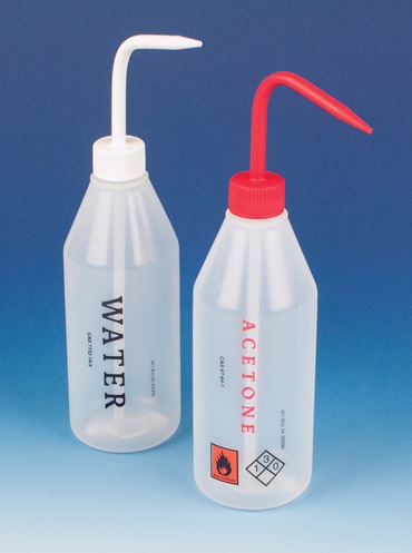 Safety Labeled Wash Bottle for Water 250 mL