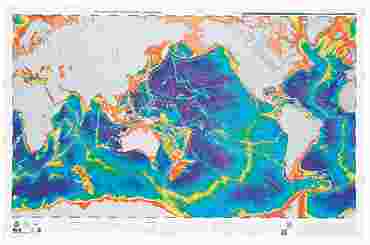 Ocean Floor Topography Map for Earth Science