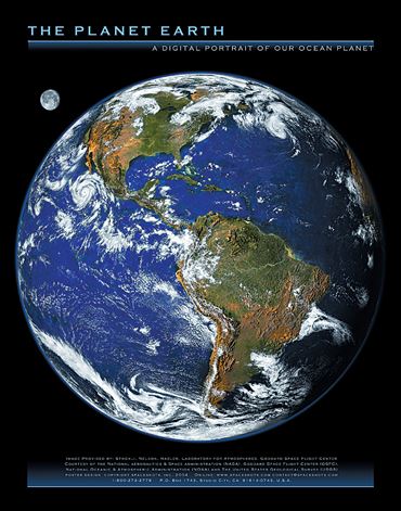 The Full Earth from Space Poster for Astronomy and Space Science