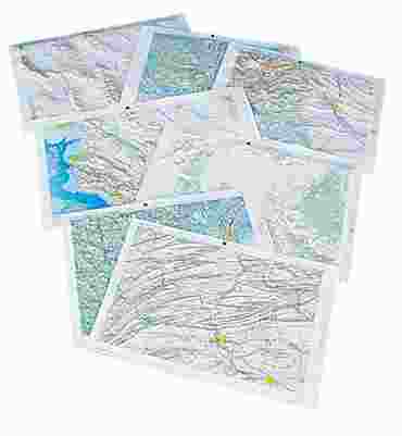 Raised Relief Landform Map Set for Earth Science and Geology