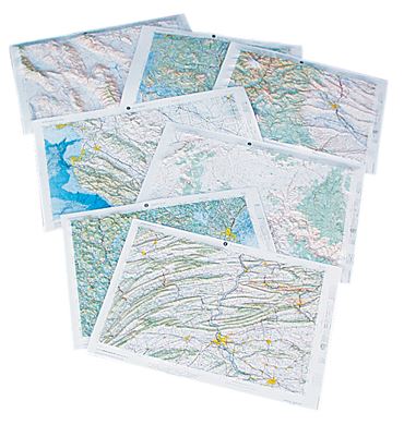 Raised Relief Landform Map Set for Earth Science and Geology