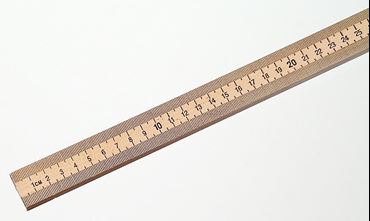 Wooden Meter Stick with English/Metric and Metal Ends