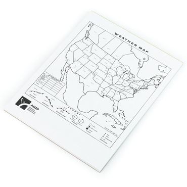 North American Weather Map Wall Chart for Earth Science and Meteorology