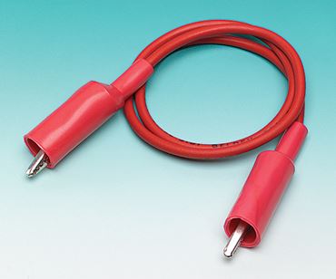 Red Wire with Alligator Clips on Both Ends, 14"
