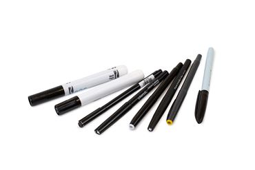 Assorted Black Markers Set of Eight