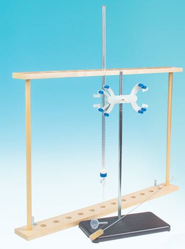 Titration Equipment Drawer Set with Burets, Funnels, Brushes, Support Stands, and Clamps