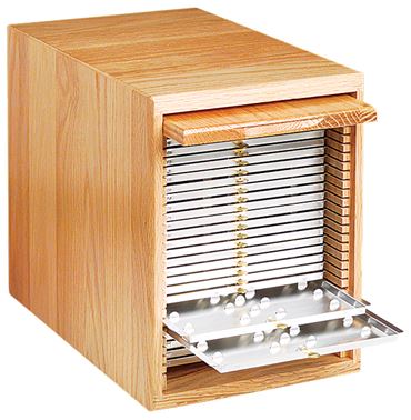 Wooden Microscope Slide Storage Cabinet