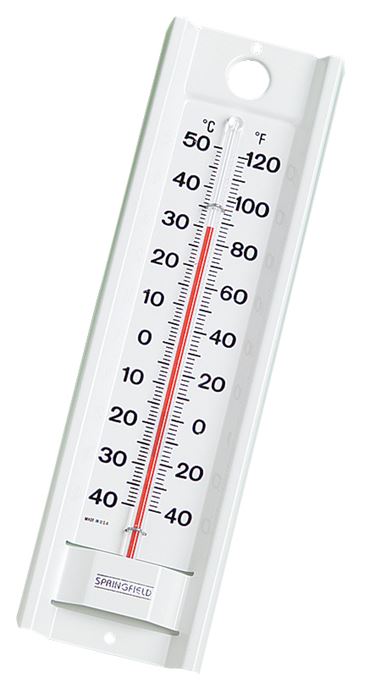 Whiteback Wall Thermometer for Earth Science and Meteorology