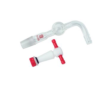 Synthware® Adapter, Vacuum, With 1:5 PTFE Stopcock, 14/20 Glassware for Organic Chemistry