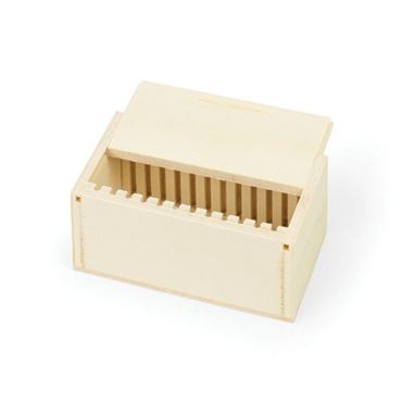 12-Slide Wooden Box for Rocks and Minerals Slides for Biology and Life Science