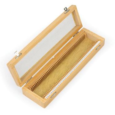 12-Slide Wooden Box for Rocks and Minerals Slides for Biology and Life Science