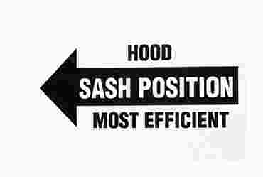 Fume Hood Efficiency and Sash Position Safety Label