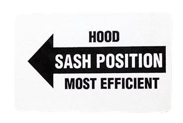 Fume Hood Efficiency and Sash Position Safety Label