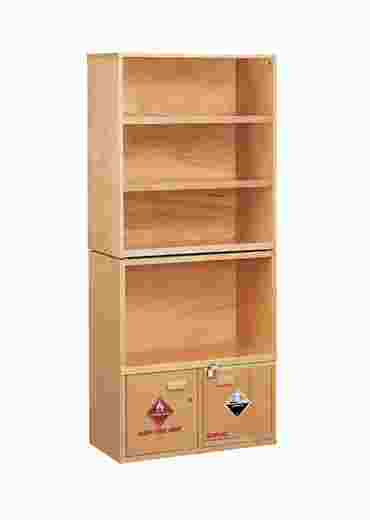 Wooden Chemical Storage Shelving System for Safer Lab Storage