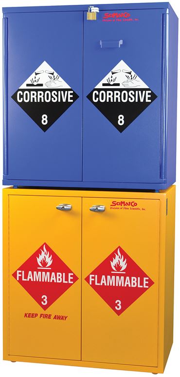 Flinn/SciMatCo® Jumbo Stacking Flammables Cabinet with Self-Closing Doors for Safer Chemical Storage