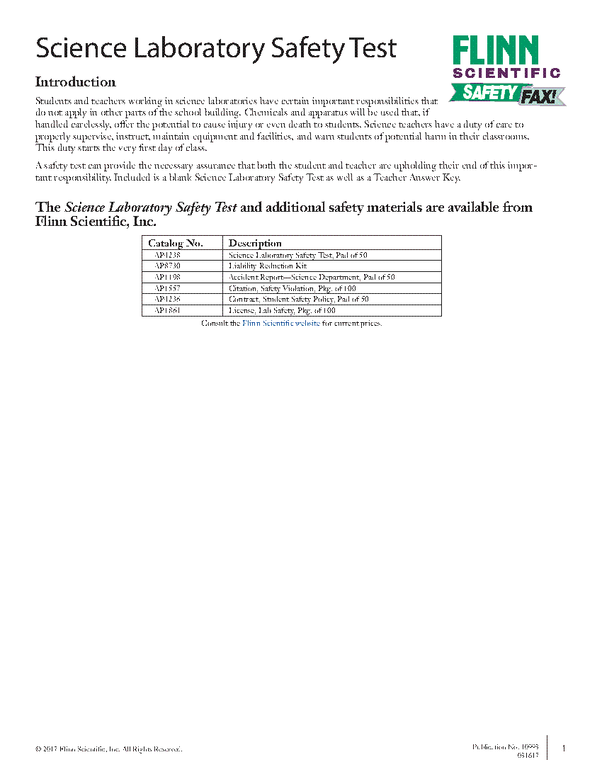 High School Student Safety Exam English