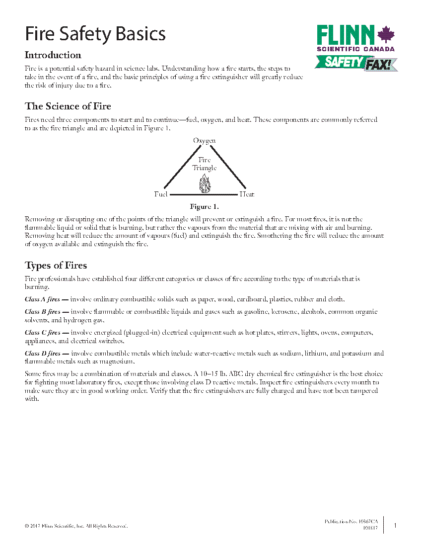Fire Safety Basics | Flinn Scientific