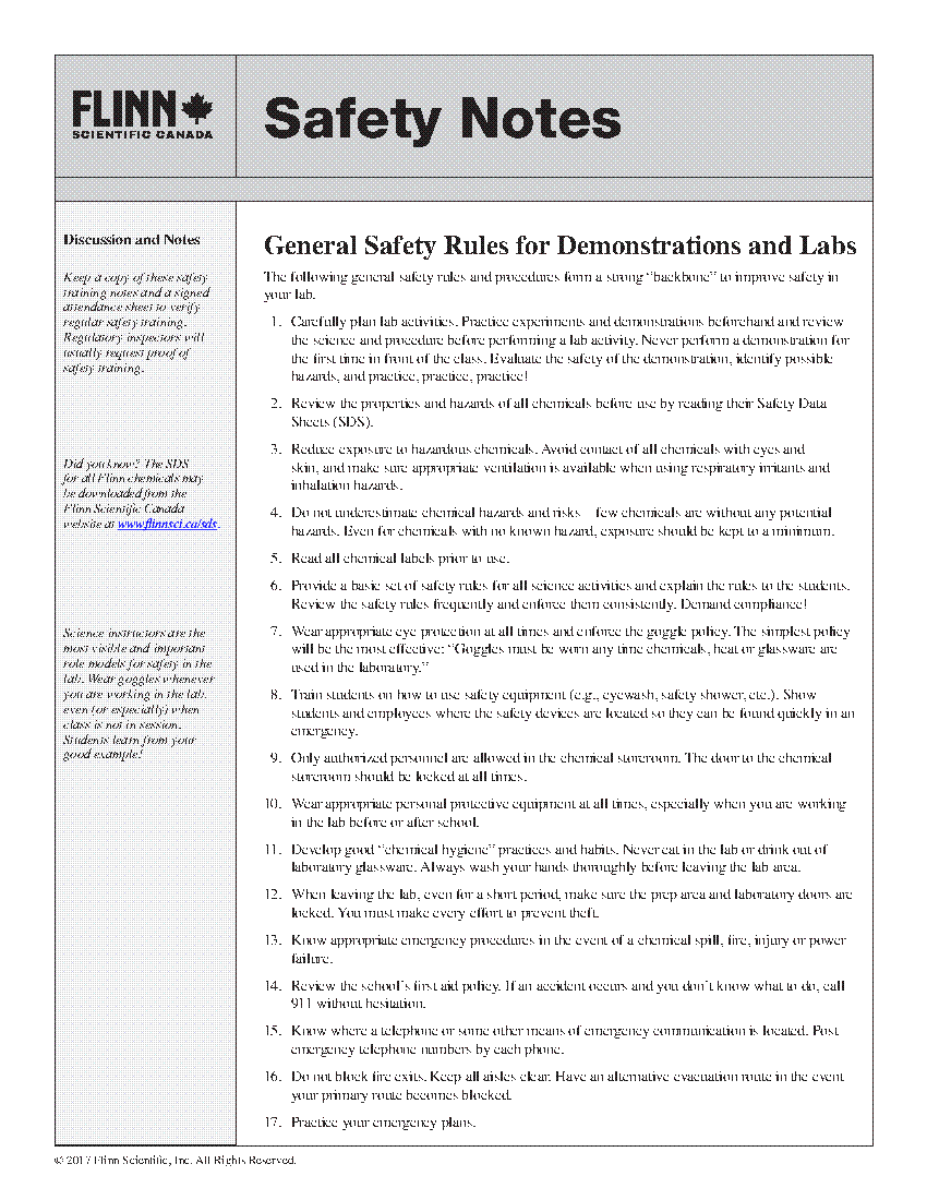 Safety Reference Articles